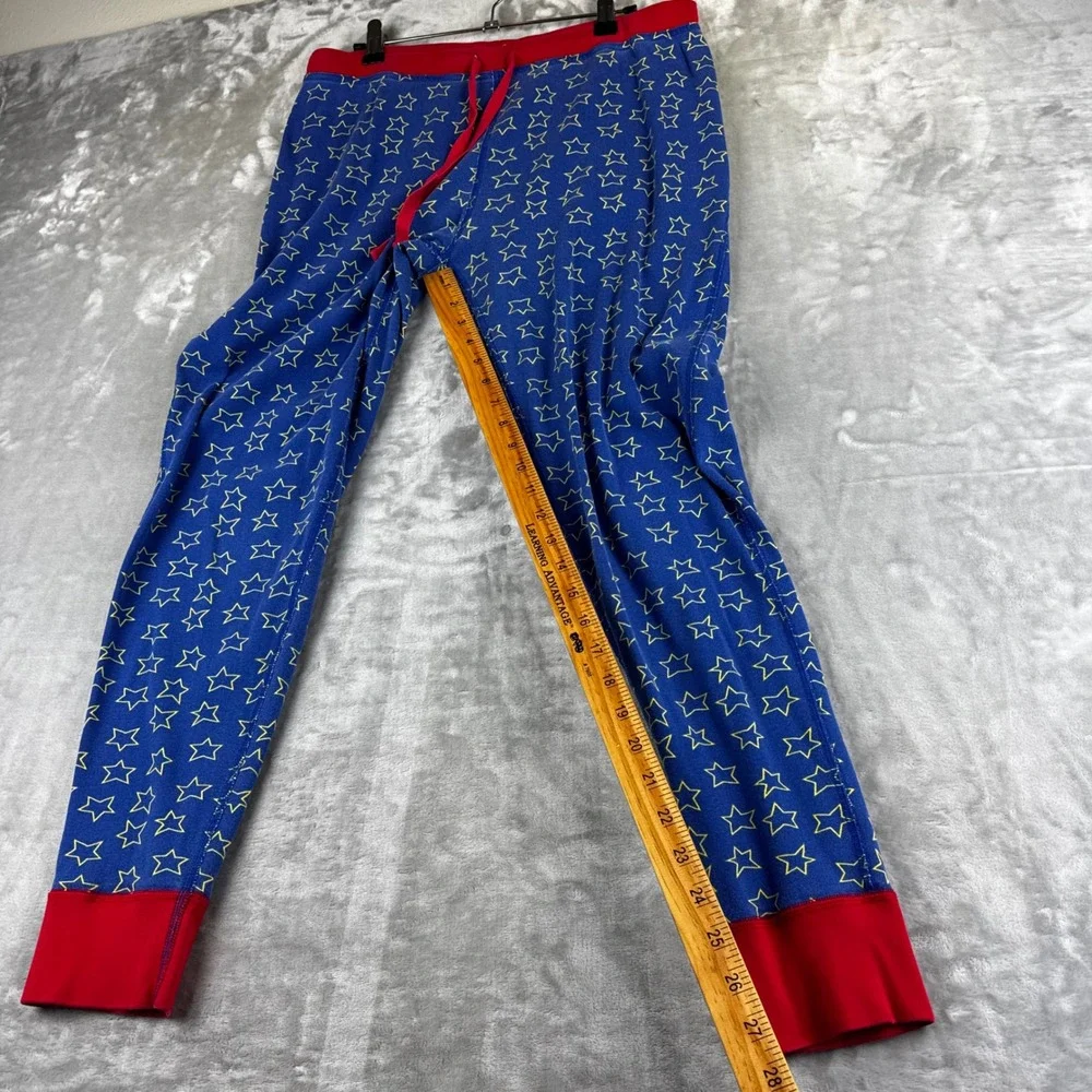 Hanna Andersson Pajama Pants Kids L Blue Star Wonder Woman Organic Cotton (1483)